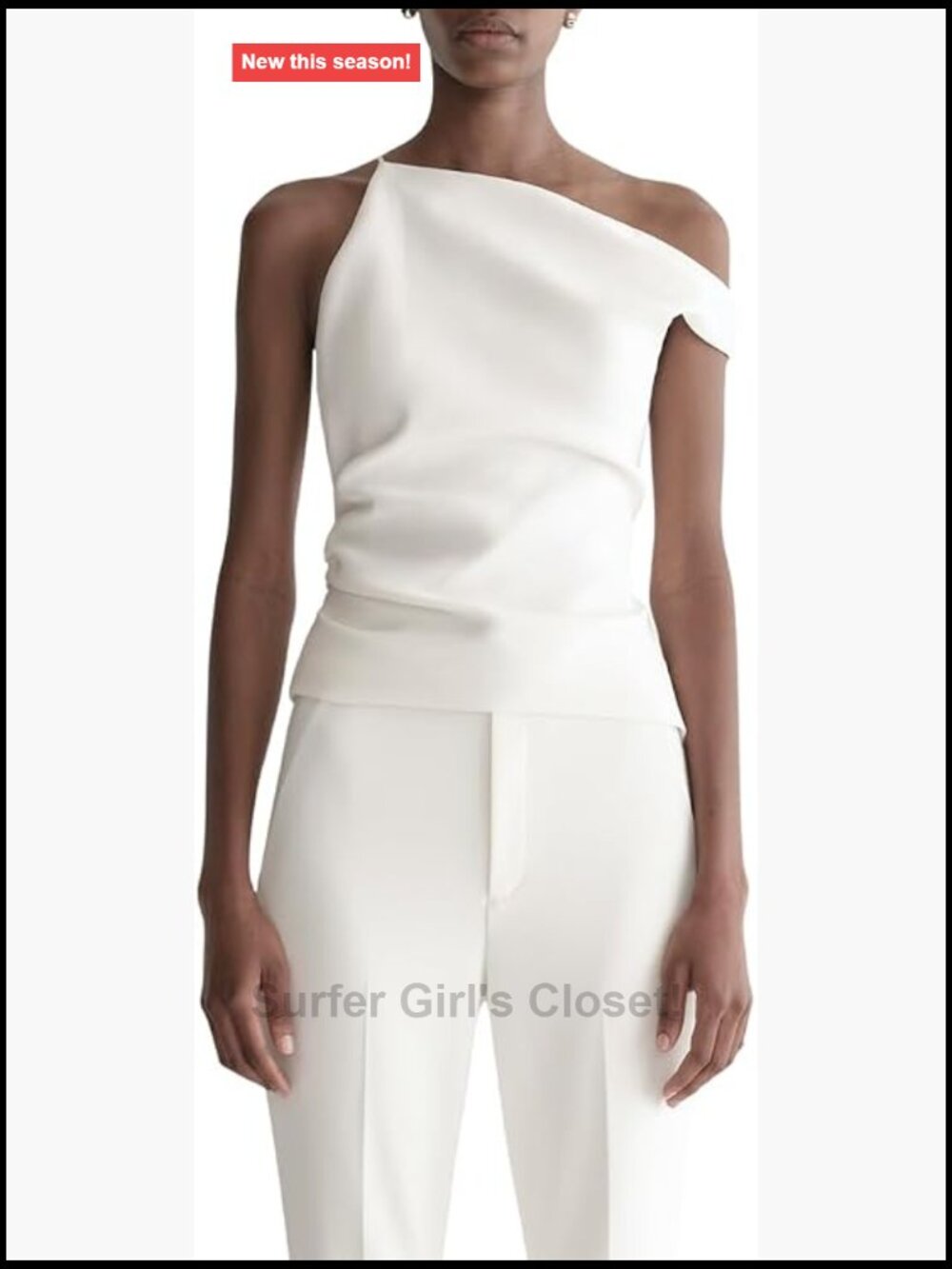 Off-Shoulder Asymmetrical Bridal Top Structured Cady Sleeveless